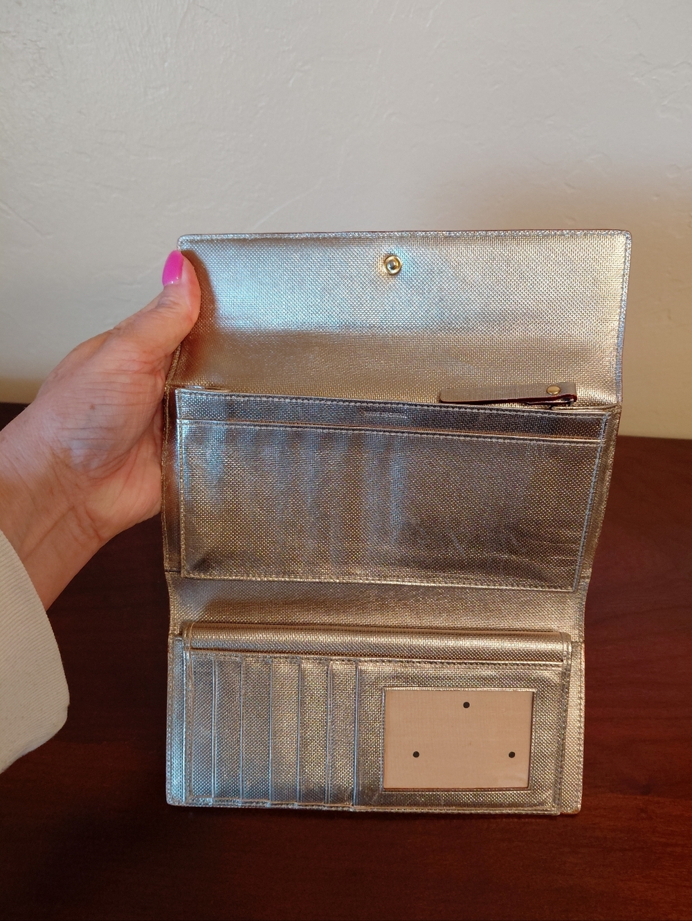 Kate Spade Pink Trifold Wallet With Checkbook - Picture 6 of 10